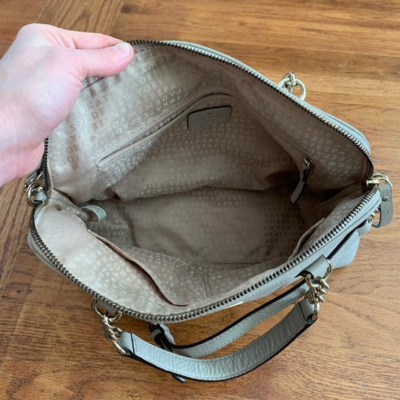 Kate Spade Designer Classic Beige Crossover Leather Bag - Picture 8 of 11